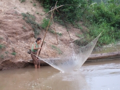 Fishing Near Thonglom Village on the Hinboun River