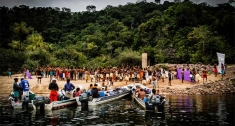 The Munduruku gather for the occupation of the São Manoel dam. For the Munduruku, numbering more than 13,000 living in 112 villages, mainly along the upper reaches of the Tapajós basin, this is a last-ditch battle to save the Amazon forest and their homeland.
