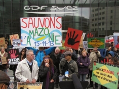 Protesters gather outside of GDF Suez
