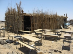 A temporary school set up by those flooded out by Merowe Dam