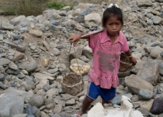 Child at the Xayaburi Dam site.