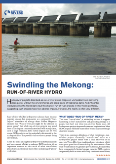 Swindling the Mekong: Run-of-River Hydro