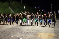 Indigenous protestors occupied the Belo Monte Dam construction site in early and late May 2013 to protest the government's lack of consultation with affected communities thorughout the Amazon.