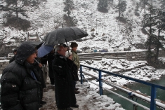 Members of the Court of Arbitration and representatives during a field visit to the Neelum river valley in February 2012