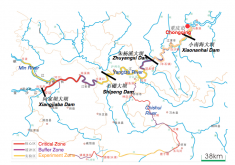 The twice-redrawn boundaries for the Upper Yangtze Rare and Endemic Fish National Nature Reserve 