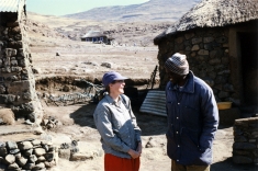 Lori in a dam-affected village in Lesotho, 1996