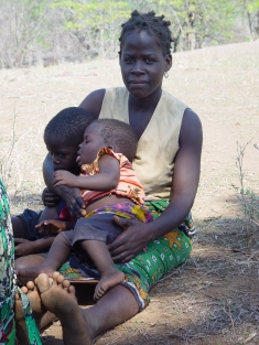 Woman and children who would be affected by the Mphanda Nkuwa Dam on the Zambezi