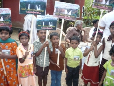 Kadar tribal children rally to protect the Chalakudy River in Kerala.