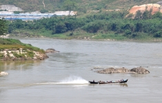 Motoring across the Irrawaddy.