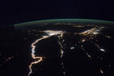 The Nile from space at night.