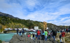 2011 protest for Day of Action Against Dams and For Rivers at El Manzano on the Río Baker in Patagonia, Chile