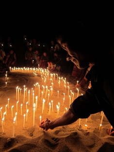 Candle-lit vigil for the Salween River