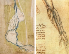 Da Vinci often compared human veins to river system; here, it's the Arno River.