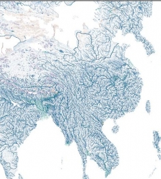 National Geographic map of rivers in Asia without dams.