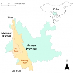 Nu and Lancang basins in southwest China