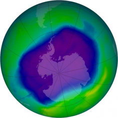 Antarctic ozone hole in 2006; HCFC is a double wammy for global warming and ozone depletion