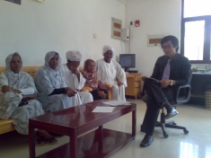 Dam-affected people at the Chinese embassy in Khartoum