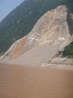 Erosion caused by the Three Gorges Dam
