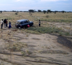 Stuck vehicle, near Kerio, Kenya