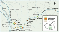 Map of Jinsha River hydropower projects