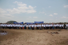 Communities in Preah Romkel commune, Thalaboravath district, Stung Treng province gathered to stop the Don Sahong dam project in Laos