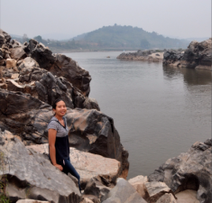Pianporn on the banks of the Mekong